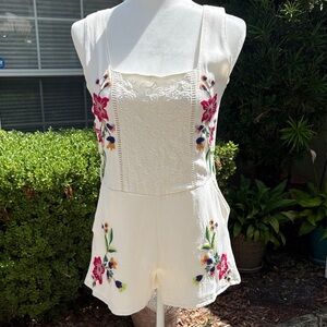 Guess Floral Embroidered White Romper